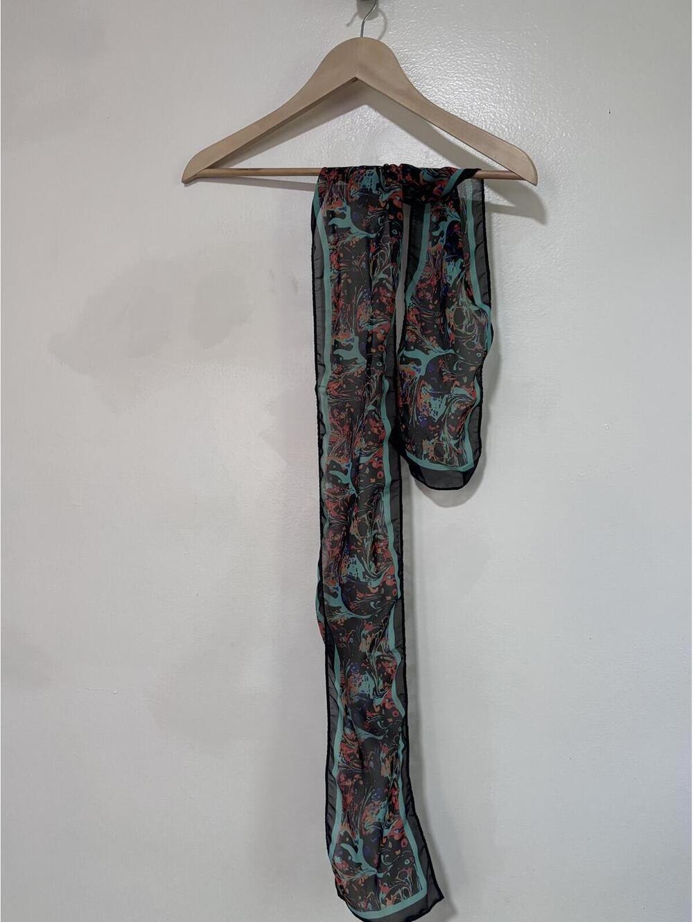 Teal & Navy Hair Scarf 6" x 54" - Picture 1 of 2